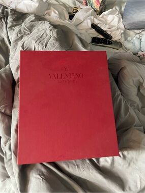 Authentic Valentino Garavani Deep Red Embossed shoe Box